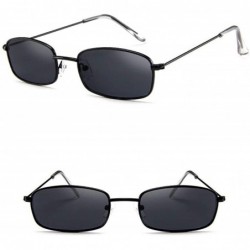 Square Women Vintage Glasses Square Shades Small Rectangular Frame Fashion Sunglasses - A - CF18ST2H0XW $10.95