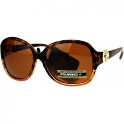 Square Womens Polarized Lens Sunglasses Horseshoe Rhinestone Design - Light Tortoise - C1184W5QZX8 $10.52