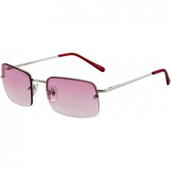 Rectangular Minimalist Medium Rectangular Sunglasses Clear Eyewear Spring Hinge - CS196R3YK0R $29.58