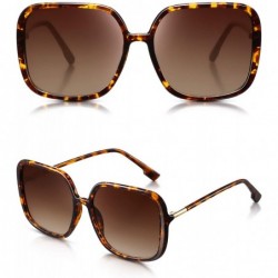 Oversized Leopard Irregular Sunglasses Fashion Shade Oversized Square Sunglasses for Women - CF1927D8EC9 $16.93