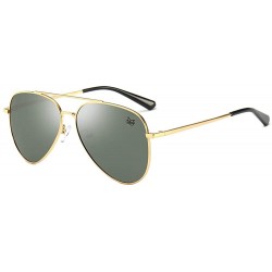 Aviator Military Style Classic Aviator Sunglasses for Men Women Polarized 100% UV protection - Black - C018O3O25I9 $9.73