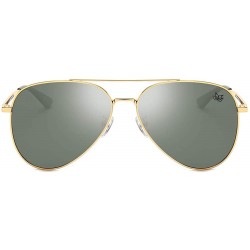 Aviator Military Style Classic Aviator Sunglasses for Men Women Polarized 100% UV protection - Black - C018O3O25I9 $9.73