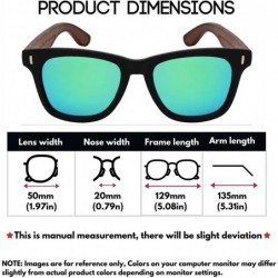 Sport Wood Bamboo Horned Rim Polarized Sunglasses for Men Women With Color Mirror Lens - CM18QHM4EO5 $16.14