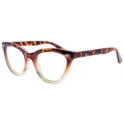 Cat Eye Vintage Inspired Half Tinted Frame Clear Lens Cat Eye Glasses - Tortoise-clearbottom - CF182YUUDUX $17.49