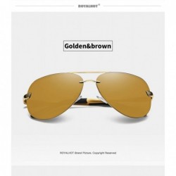 Sport Men Women Polarized Sunglasses Punk Alloy Frame Sun Glasses Driving Glasses Shades Male 70018 - Golden Brown - CQ18X4XS...