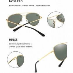 Aviator Military Style Classic Aviator Sunglasses for Men Women Polarized 100% UV protection - Black - C018O3O25I9 $9.73