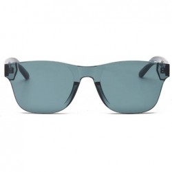 Semi-rimless Clear Square Rimless Sunglasses Women Transparent Color Sun Glasses Female Retro Visor Mirror - Black Gray - CG1...