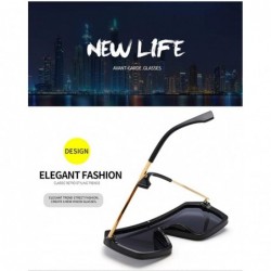 Square Women Vintage Oversized Gradient Sun Glasses Shades Female Luxury Designer UV400 Sunglass - C5 - C6197ZR52U0 $10.27