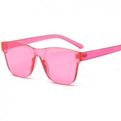 Semi-rimless Clear Square Rimless Sunglasses Women Transparent Color Sun Glasses Female Retro Visor Mirror - Black Gray - CG1...