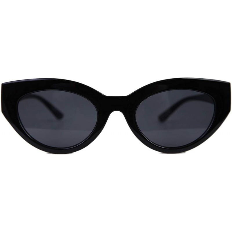 Cat Eye Classic Fashion Retro Cat Eye Tinted Lens Women's Lightweight Plastic Frame Sunglasses - Black - C218ILU5OND $13.30