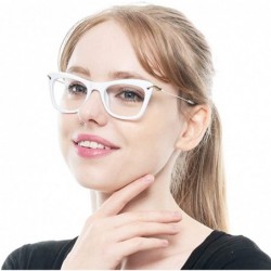 Cat Eye Womens Fashion Designer Cat Eye Eyeglasses Frames with Metal Arms - 2 Pairs / White + Green Floral - CS18G8NWL07 $12.58