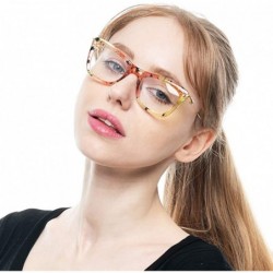 Cat Eye Womens Fashion Designer Cat Eye Eyeglasses Frames with Metal Arms - 2 Pairs / White + Green Floral - CS18G8NWL07 $12.58