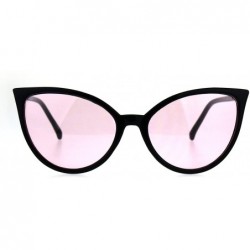Cat Eye Womens Oversized Cat Eye Goth Pop Color Lens Plastic Sunglasses - Pink - CU1808946O2 $18.13