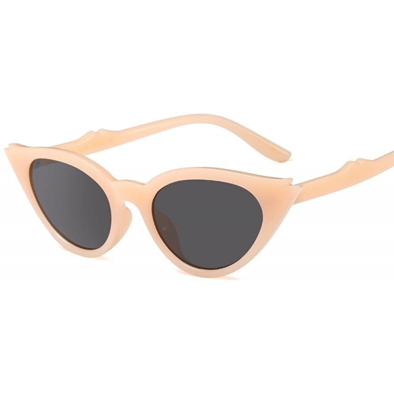 Cat Eye Small Vintage Cateye Sunglasses for Women 50s Chic Fashion Retro UV400 Sunshades - Baby Orange - CM18DXU7TXX $12.74