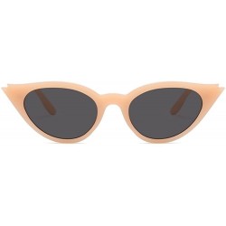 Cat Eye Small Vintage Cateye Sunglasses for Women 50s Chic Fashion Retro UV400 Sunshades - Baby Orange - CM18DXU7TXX $12.74
