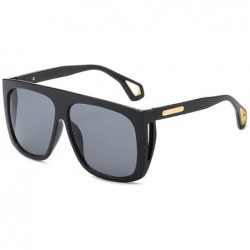 Goggle Sunglasses Classic Lady Retro UV400 Leisure Travel Sunglasses - Black Frame Grey Lens - CE18Y03DT88 $53.52