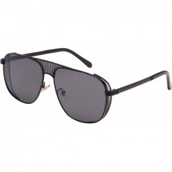 Aviator Mens Aviator Sunglasses Square Frame Wrap Around Eyewear UV400 PROTECTION - Black - CT18QUR2G33 $39.56