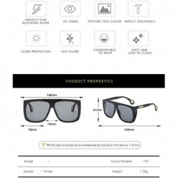 Goggle Sunglasses Classic Lady Retro UV400 Leisure Travel Sunglasses - Black Frame Grey Lens - CE18Y03DT88 $29.65
