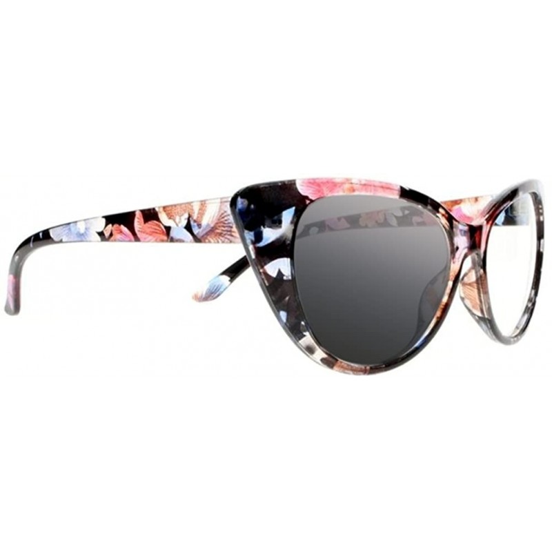 Oversized Retro Vintage Transition Photochromi Cat Eye Reading Glasses UV400 Sunglasses - Flower - C018CMWGRYZ $20.44