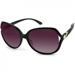 Oval Designed Woman Fashion Oversized Oval Sunglasses P4113 - Black - CP1852EIZUA $19.90