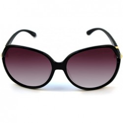 Oval Designed Woman Fashion Oversized Oval Sunglasses P4113 - Black - CP1852EIZUA $12.83