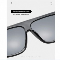 Goggle Sunglasses Classic Lady Retro UV400 Leisure Travel Sunglasses - Black Frame Grey Lens - CE18Y03DT88 $29.65