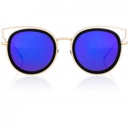 Aviator Pinglas Modern Cat Eye Sunglasses Luxury Design Street Classic Coating Purple - Green - CG18YR33ZIA $26.67