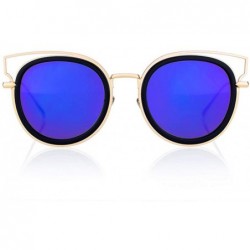 Aviator Pinglas Modern Cat Eye Sunglasses Luxury Design Street Classic Coating Purple - Green - CG18YR33ZIA $26.67