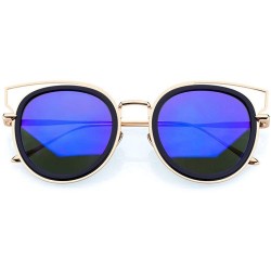 Aviator Pinglas Modern Cat Eye Sunglasses Luxury Design Street Classic Coating Purple - Green - CG18YR33ZIA $26.67