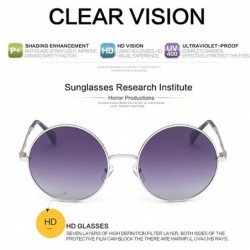 Cat Eye Oversized Round Circle Mirrored Hippie Hipster Sunglasses - Metal Frame - Purple - CV12GJ4YY5J $12.54