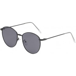 Semi-rimless Retro Small Round Polarized Sunglasses-Polarized Sunglasses for Men and Women-Small Circle Sunglasses - CO196S9Y...