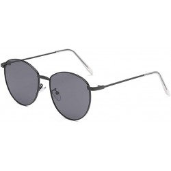Semi-rimless Retro Small Round Polarized Sunglasses-Polarized Sunglasses for Men and Women-Small Circle Sunglasses - CO196S9Y...