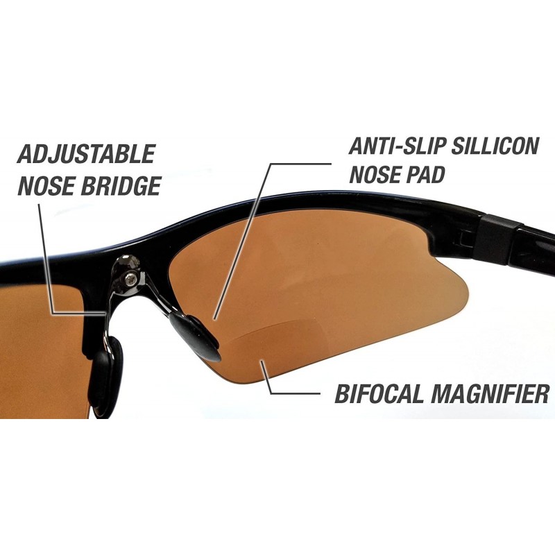 Patented Bifocal Polarized Reader Half Rim Men's Fishing Sunglasses 100% UV  Protection with Microfiber Bag - CR18692M77S