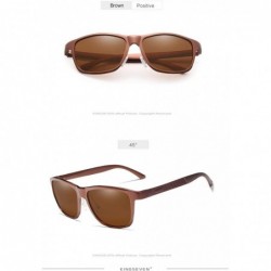 Square Genuine adjustable sunglasses square men polarized UV400 Ultra light Al-Mg - Brown - CM18SM8NMED $27.54