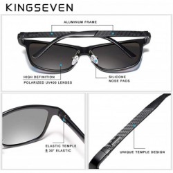 Square Genuine adjustable sunglasses square men polarized UV400 Ultra light Al-Mg - Brown - CM18SM8NMED $27.54