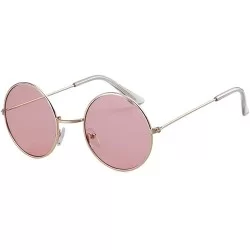 Oversized Round Retro Sunglasses Men Women Vintage Small Circle Sun Glasses - C-gold Frame/Pink Lens - CZ18HAM3R8W $12.15