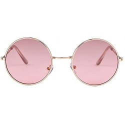 Oversized Round Retro Sunglasses Men Women Vintage Small Circle Sun Glasses - C-gold Frame/Pink Lens - CZ18HAM3R8W $12.15