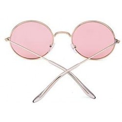 Oversized Round Retro Sunglasses Men Women Vintage Small Circle Sun Glasses - C-gold Frame/Pink Lens - CZ18HAM3R8W $12.15