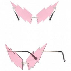 Rimless Fashion Sunglasses Colorful Lightning Personality - Pink - CY19024D2Z4 $11.16