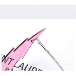 Rimless Fashion Sunglasses Colorful Lightning Personality - Pink - CY19024D2Z4 $11.16
