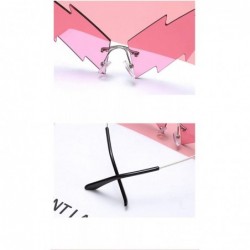 Rimless Fashion Sunglasses Colorful Lightning Personality - Pink - CY19024D2Z4 $11.16