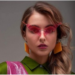 Rimless Fashion Sunglasses Colorful Lightning Personality - Pink - CY19024D2Z4 $11.16
