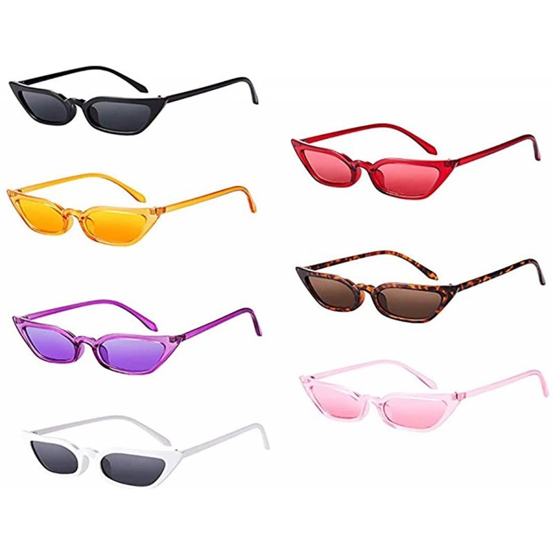 Goggle Retro Vintage Narrow Clout Goggles Plastic Frame Mirrored Flat Lenses Cat Eye Sunglasses for Women - A - C118X5C0URA $...