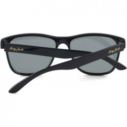 Rectangular Polarized Sunglasses Rectangular UV Protection for Men Women - Black Frame Golden Lens - CK18UX385ND $23.04