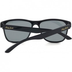 Rectangular Polarized Sunglasses Rectangular UV Protection for Men Women - Black Frame Golden Lens - CK18UX385ND $23.04