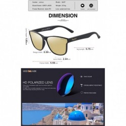 Rectangular Polarized Sunglasses Rectangular UV Protection for Men Women - Black Frame Golden Lens - CK18UX385ND $23.04