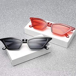 Goggle Retro Vintage Narrow Clout Goggles Plastic Frame Mirrored Flat Lenses Cat Eye Sunglasses for Women - A - C118X5C0URA $...