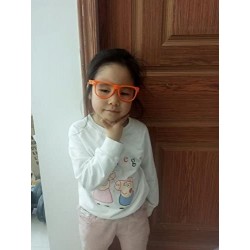 Rectangular Kids Clear Lens Colored Glasses Protect Child's Eyes from UVB UVA - Baby Pink - CJ18GGH8INS $8.63