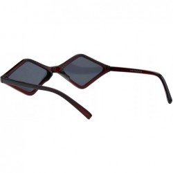 Square Skinny Diamond Shape Sunglasses Womens Trendy Fashion Eyewear UV 400 - Burgundy - CG18GA0UADE $9.02