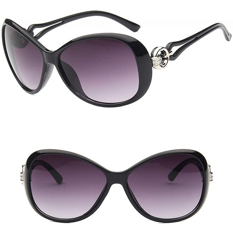 Oversized 2019 Classic Gradient Sunglasses Women Brand Designer Vintage Oversized Sun Glasses UV400 - Black - CY18WD8CEG7 $21.46